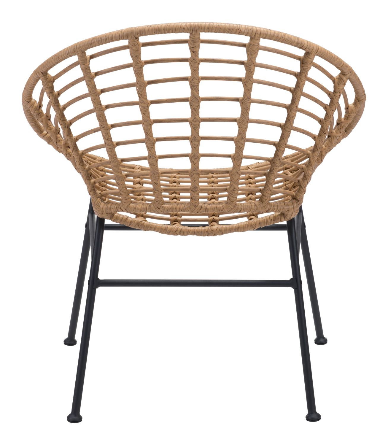 Kalyna Outdoor Papasan Dining Chair - Natural/Black - Set of 2