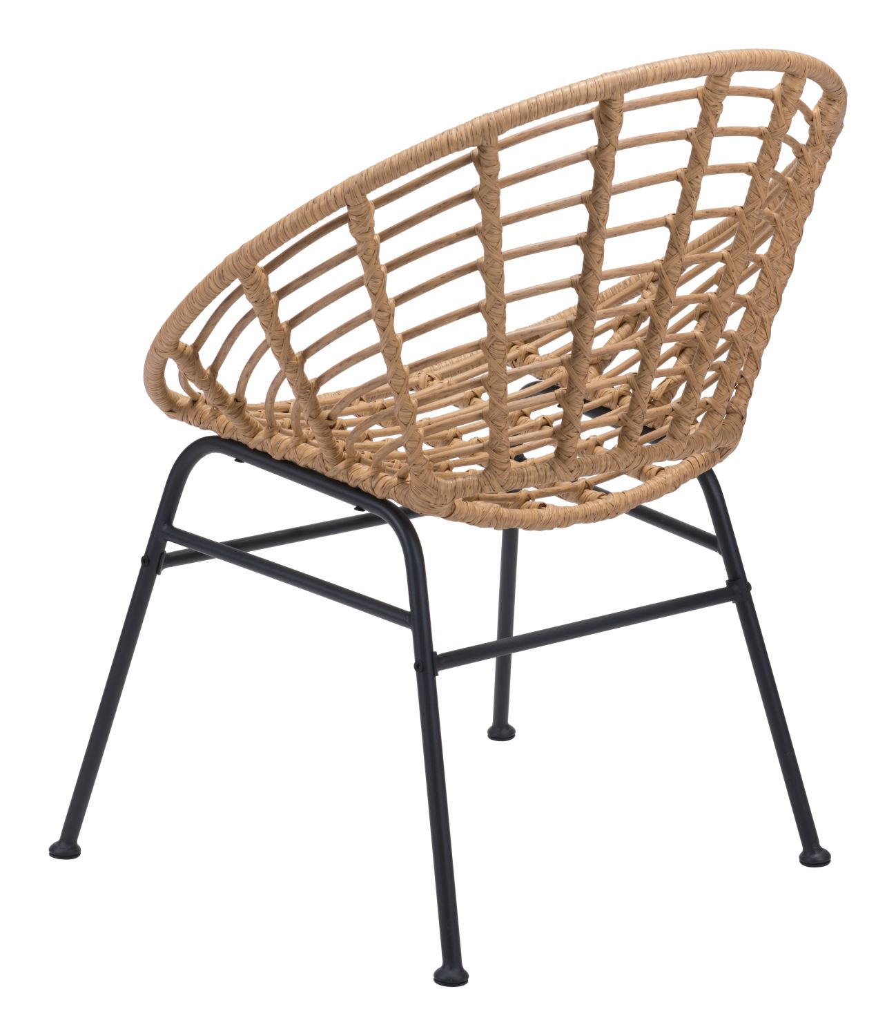 Kalyna Outdoor Papasan Dining Chair - Natural/Black - Set of 2
