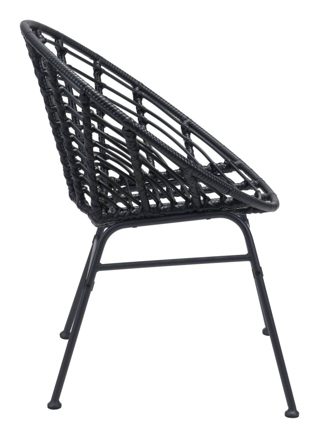 Kalyna Outdoor Papasan Dining Chair - Black - Set of 2