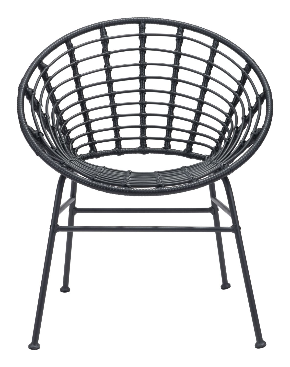 Kalyna Outdoor Papasan Dining Chair - Black - Set of 2