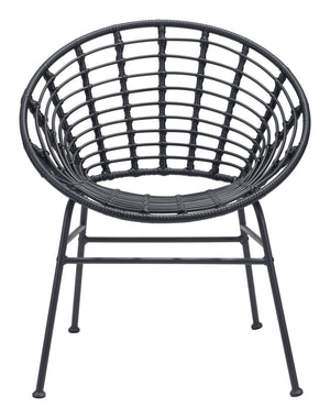 Kalyna Outdoor Papasan Dining Chair - Black - Set of 2