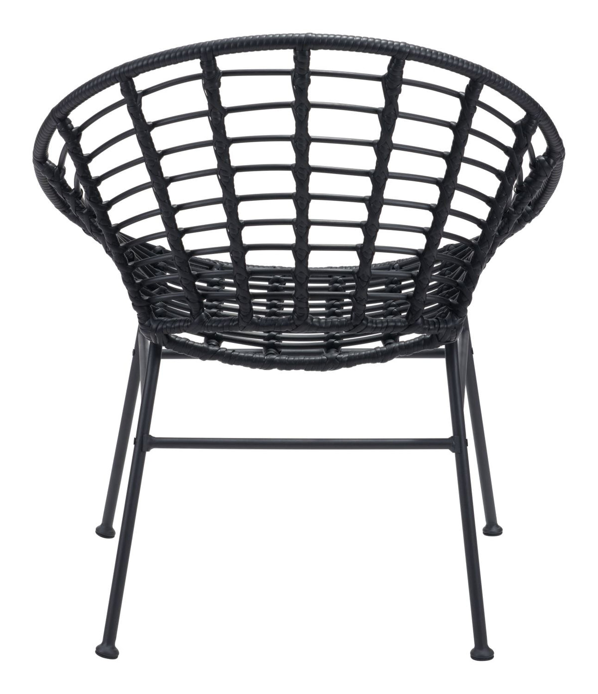 Kalyna Outdoor Papasan Dining Chair - Black - Set of 2