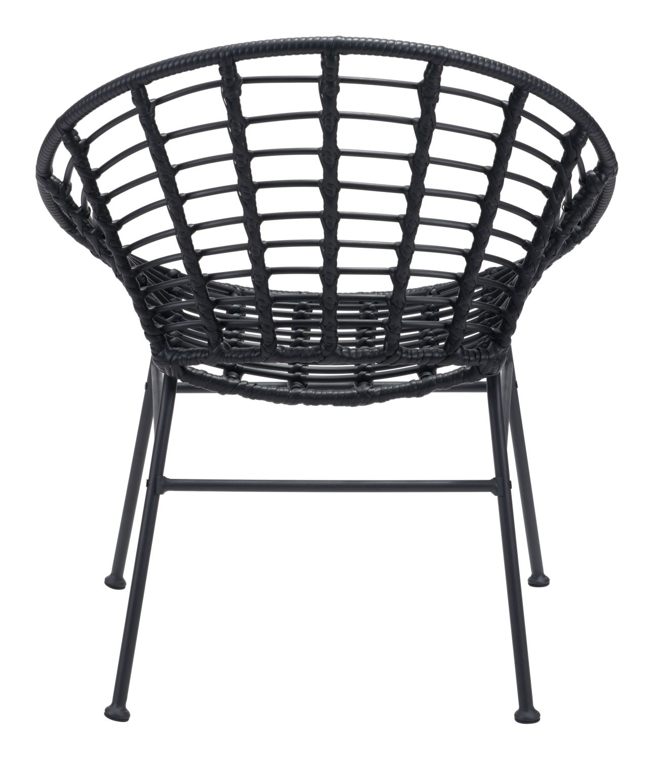 Kalyna Outdoor Papasan Dining Chair - Black - Set of 2