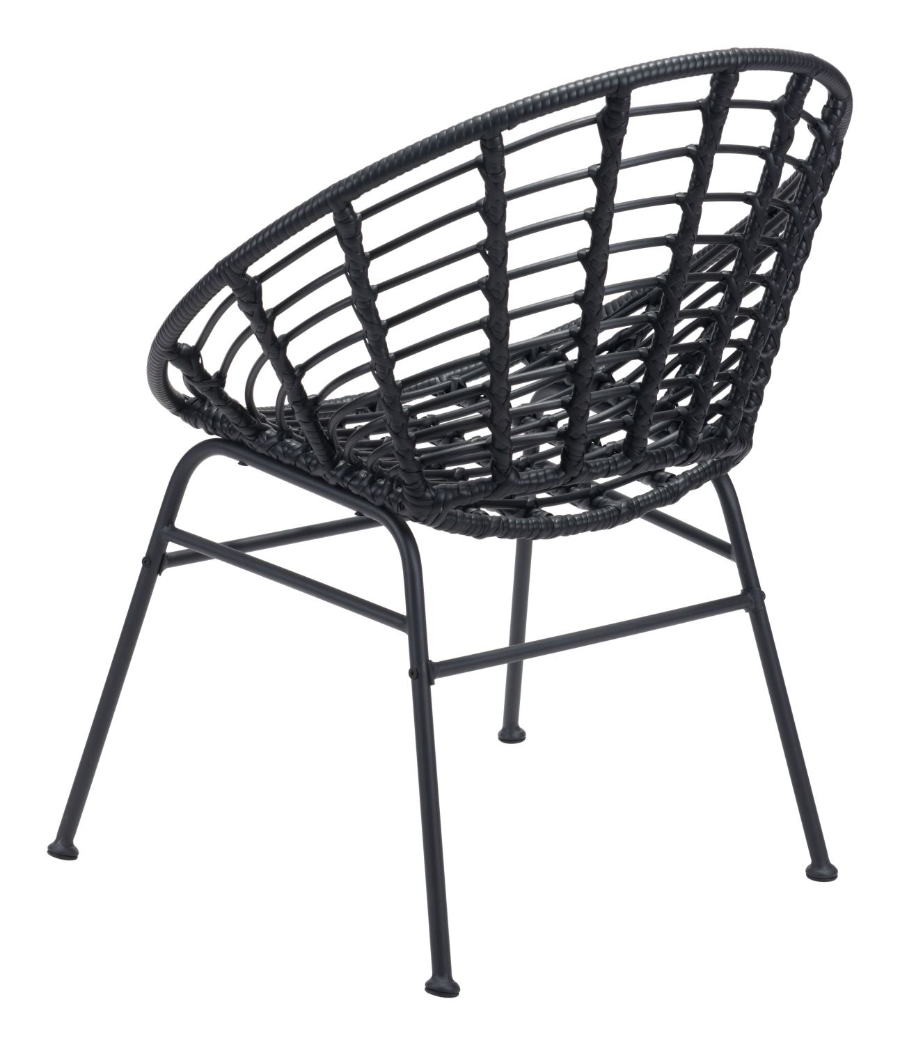 Kalyna Outdoor Papasan Dining Chair - Black - Set of 2
