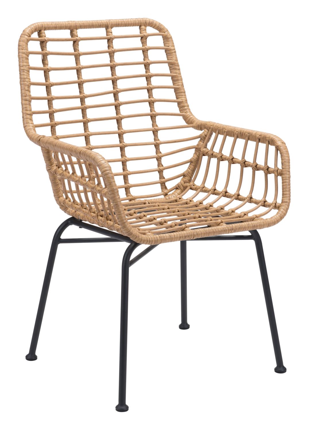 Erwood Outdoor Dining Arm Chair - Natural/Black - Set of 2