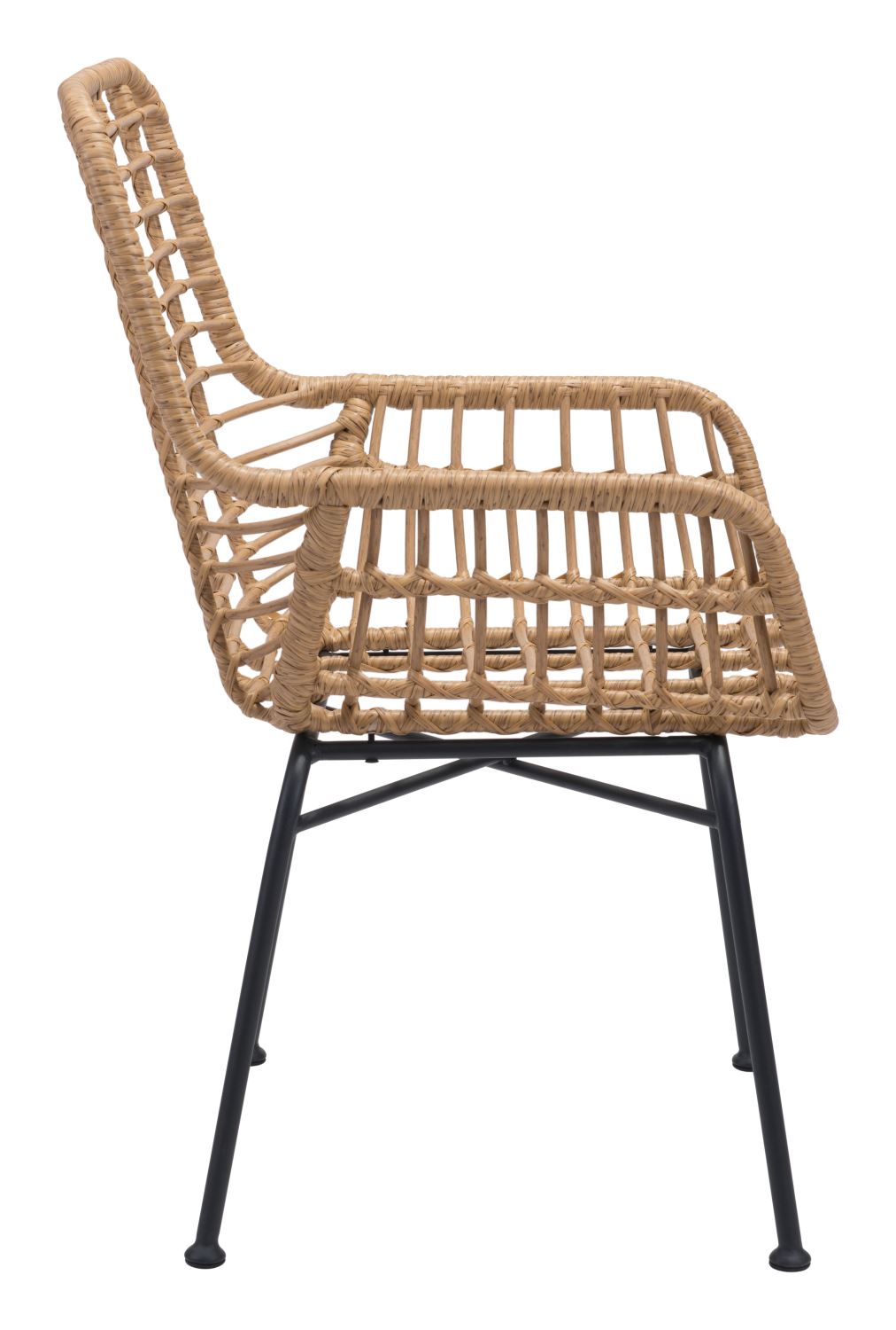 Erwood Outdoor Dining Arm Chair - Natural/Black - Set of 2