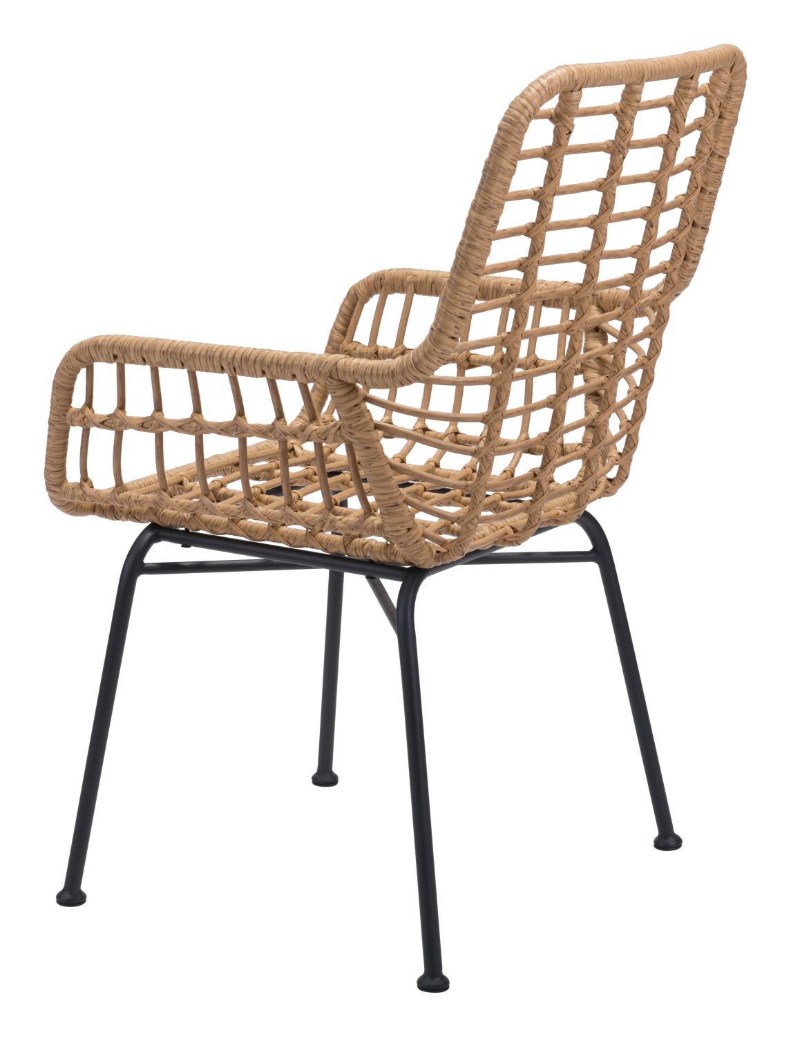 Erwood Outdoor Dining Arm Chair - Natural/Black - Set of 2