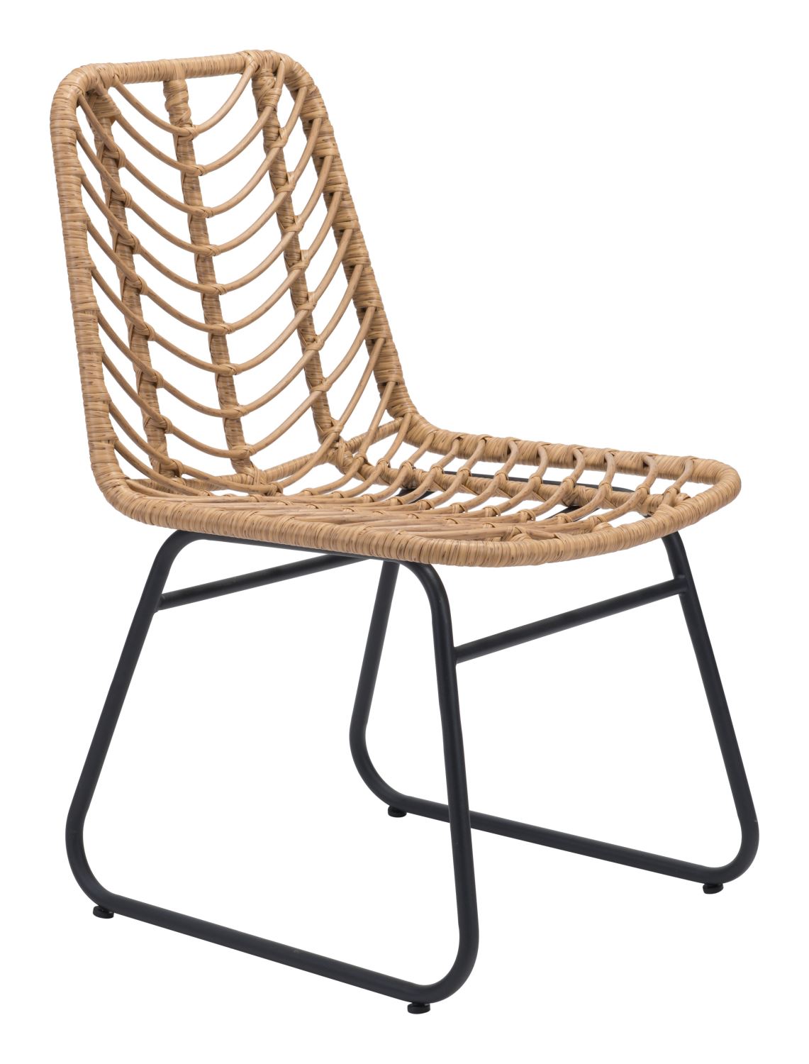 Joussard Outdoor Dining Chair - Set of 2 - Natural/Black
