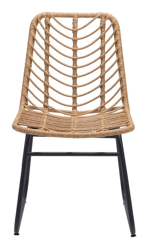 Joussard Outdoor Dining Chair - Set of 2 - Natural/Black