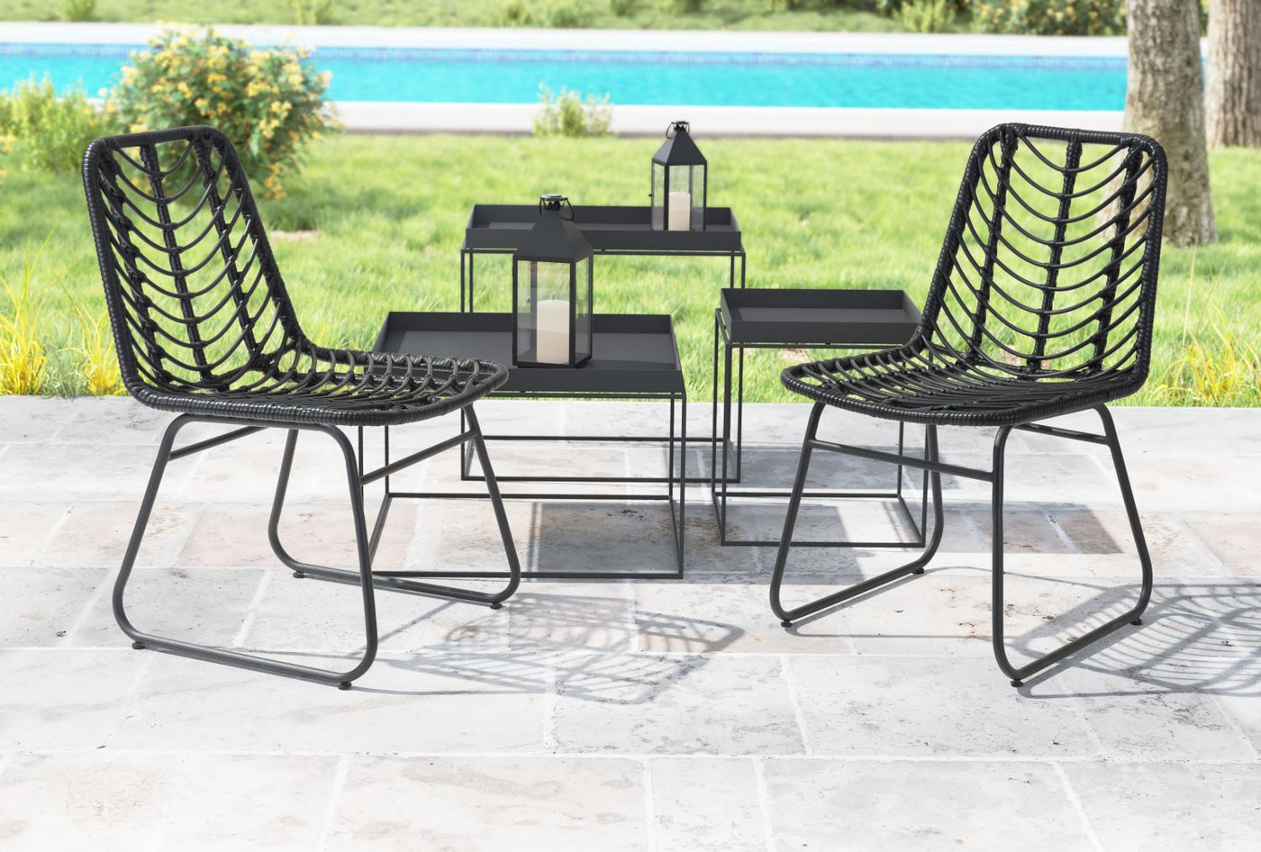 Joussard Outdoor Dining Chair - Set of 2 - Black