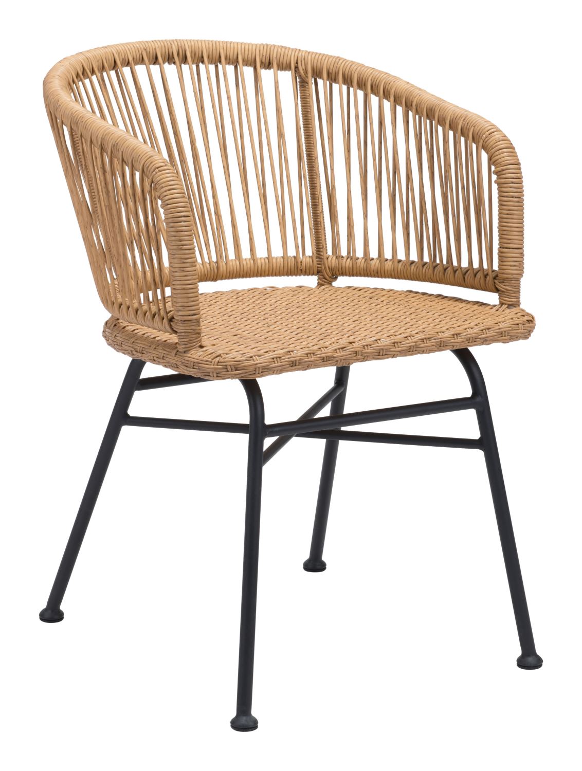 Wellwyn Outdoor Dining Arm Chair - Natural/Black - Set of 2