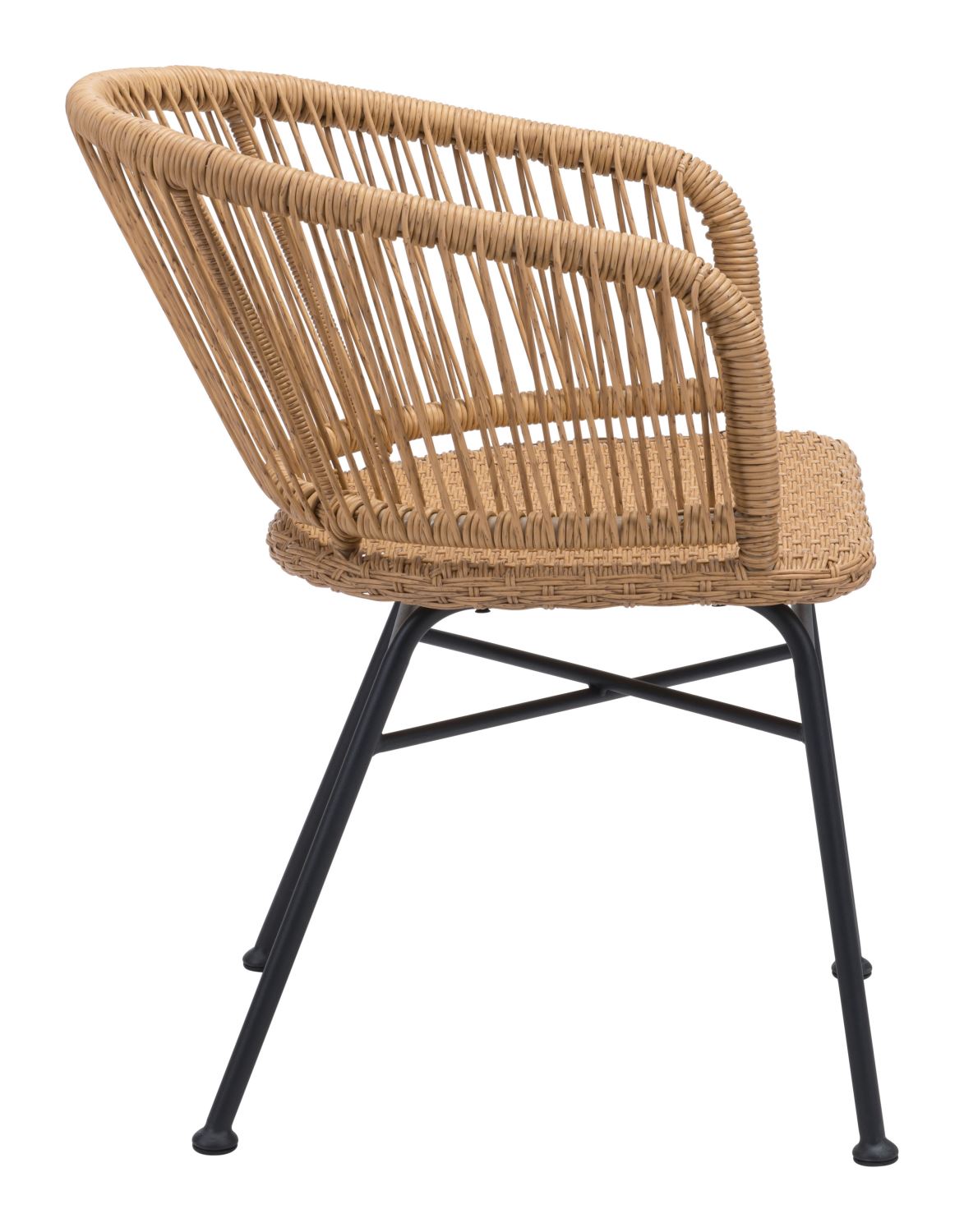 Wellwyn Outdoor Dining Arm Chair - Natural/Black - Set of 2