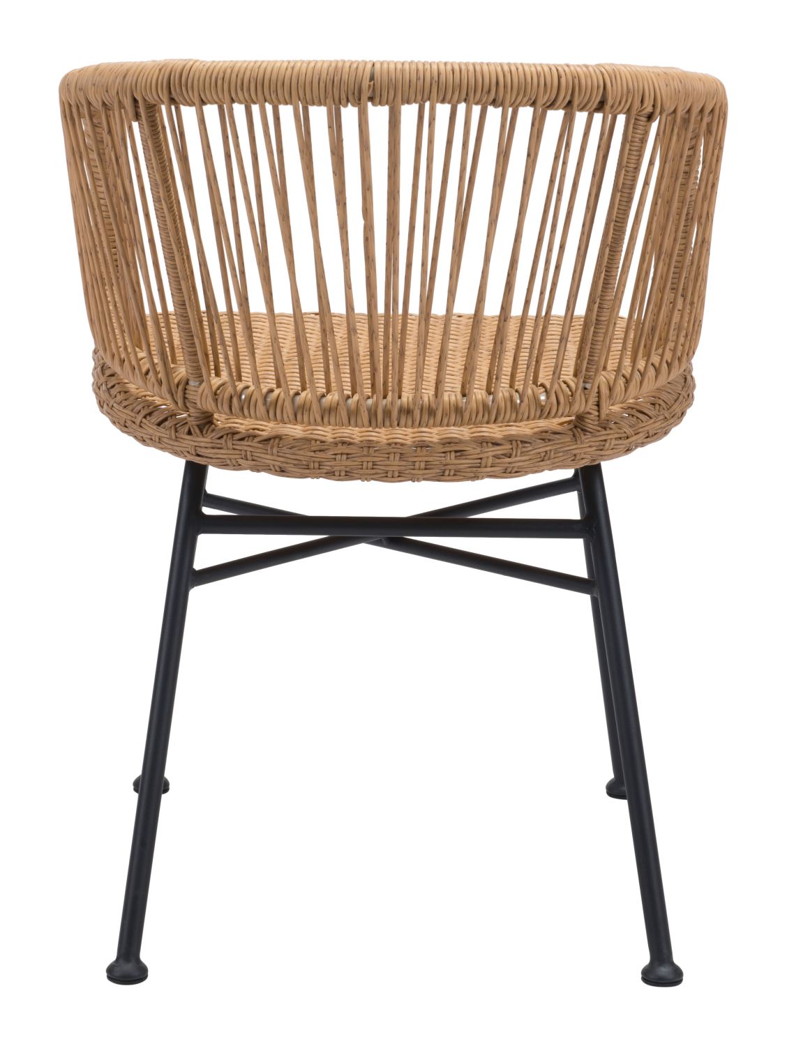 Wellwyn Outdoor Dining Arm Chair - Natural/Black - Set of 2