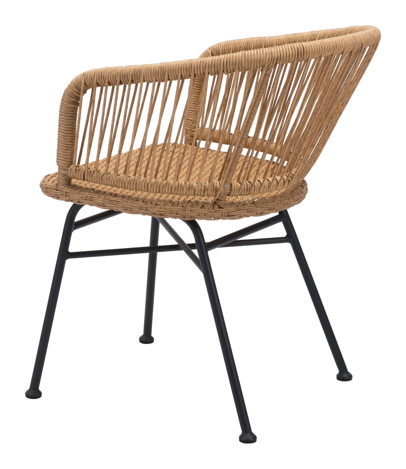 Wellwyn Outdoor Dining Arm Chair - Natural/Black - Set of 2