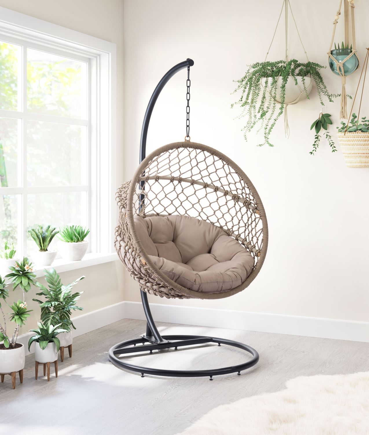 Kemnay Outdoor Hanging Chair - Natural/Black