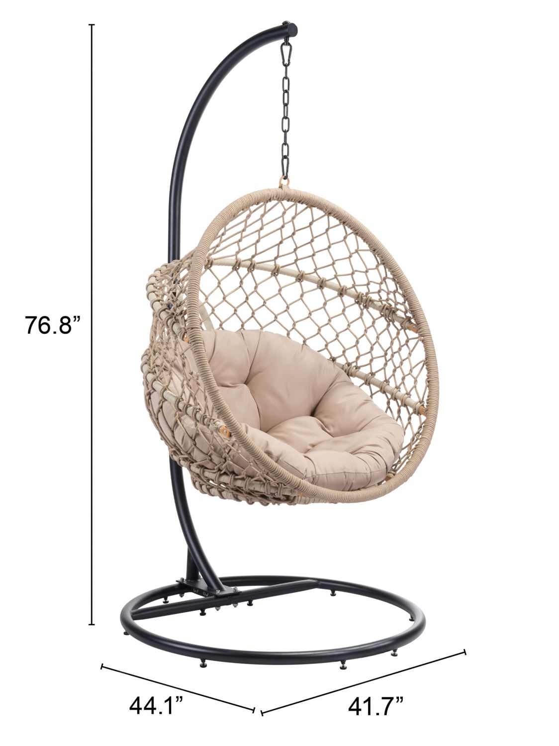 Kemnay Outdoor Hanging Chair - Natural/Black