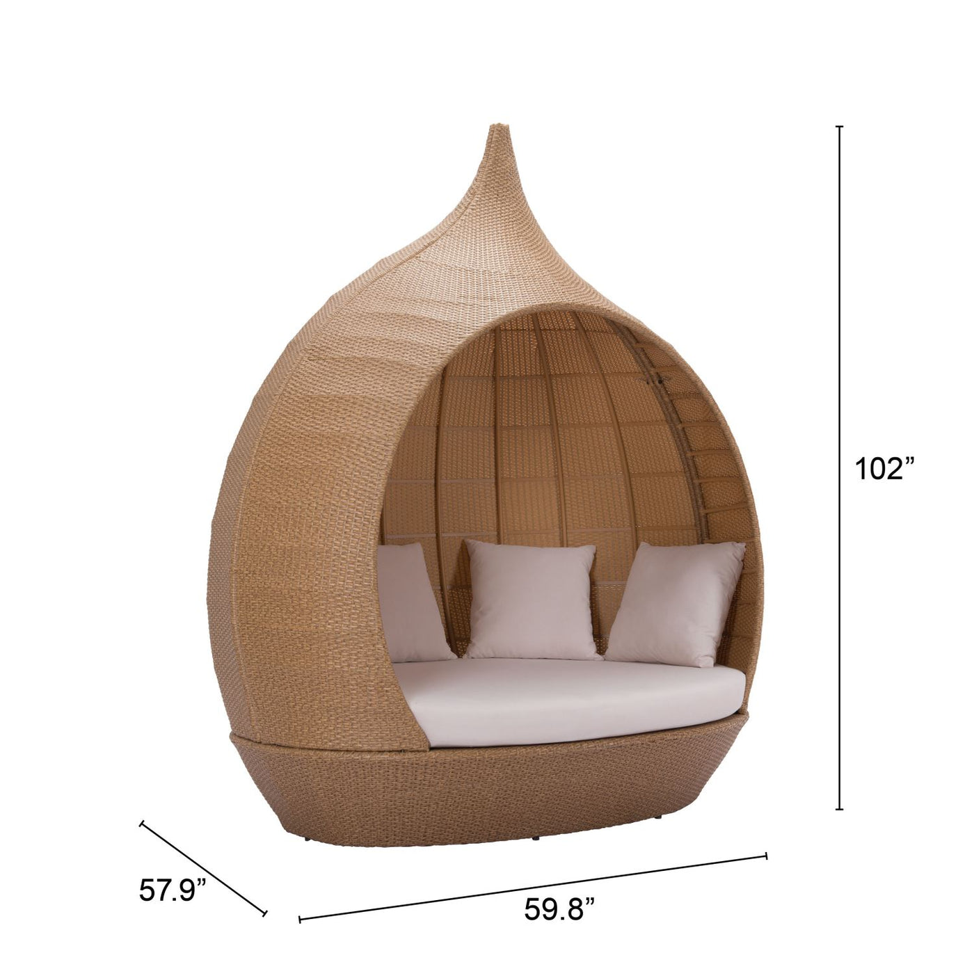 Kinuso Outdoor Daybed - Beige/Natural