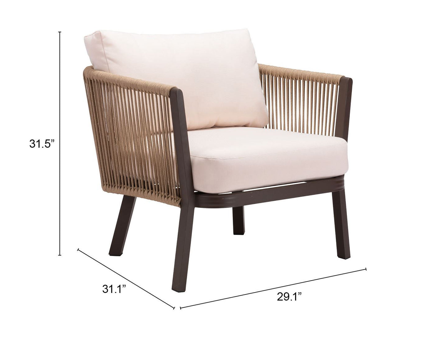 Nokomis Outdoor Accent Chair - Set of 2 - Beige/Natural
