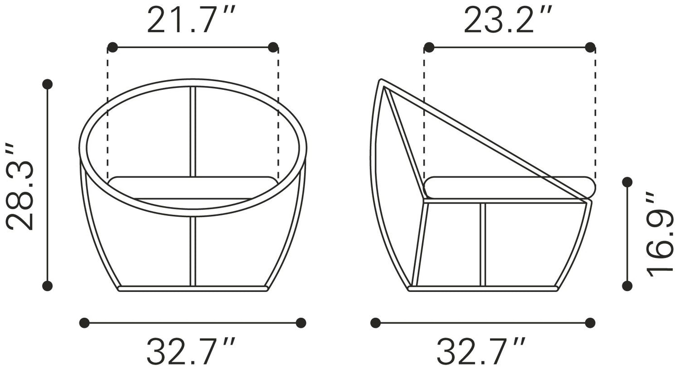 Zoria Outdoor Papasan Chair - Beige/Natural