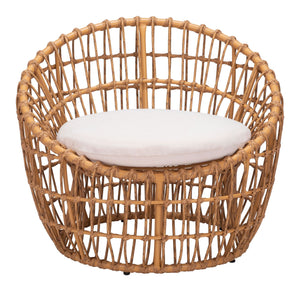 Zoria Outdoor Papasan Chair - Beige/Natural