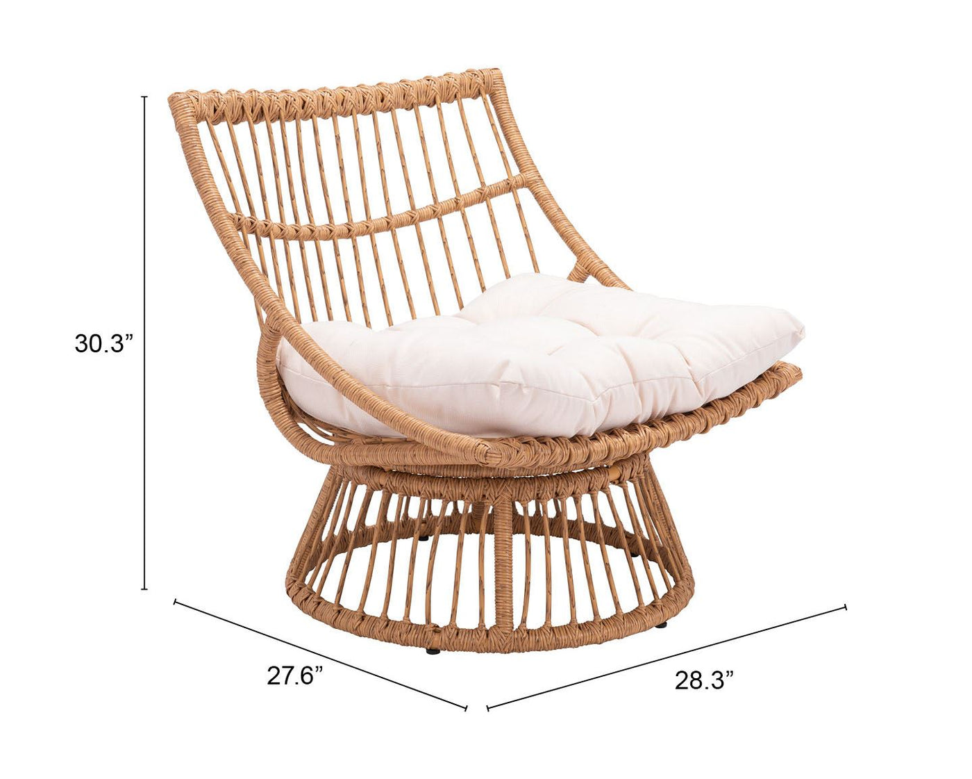 Wrox Outdoor Papasan Chair - Beige/Natural