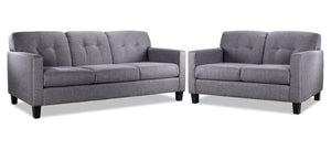 Merlin Sofa and Loveseat Set - Grey