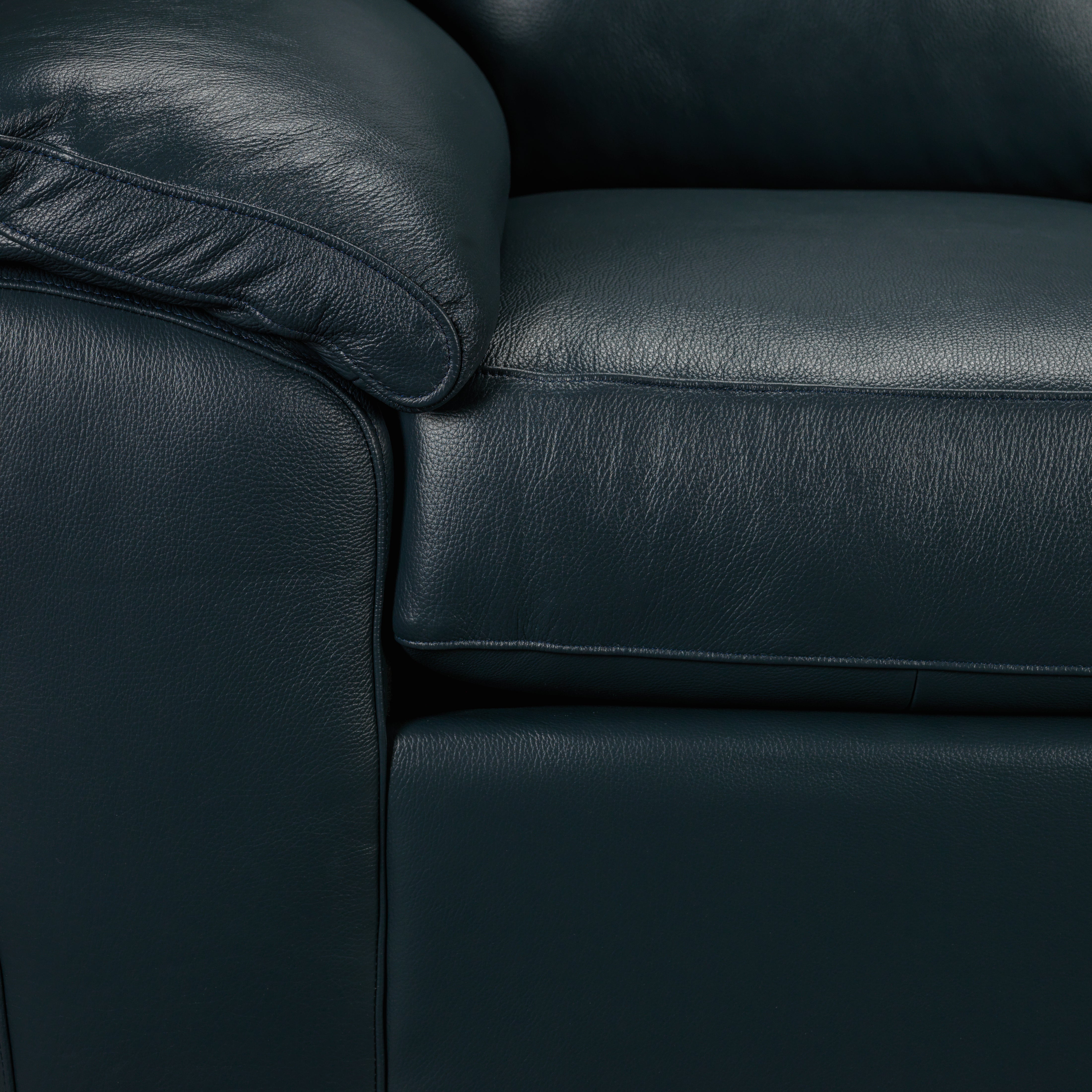 Gaetano Leather Sofa and Chair - Havana Atlantic Blue