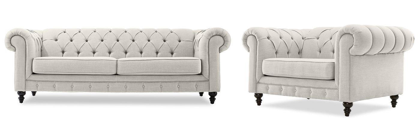 Derbyshire Sofa and Chair and a Half Set - Wheat
