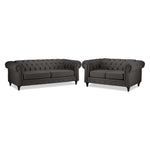 Derbyshire Sofa and Loveseat Set - Dark Grey