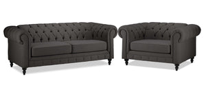 Derbyshire Sofa and Chair and a Half Set - Dark Grey