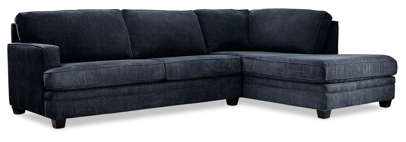 Anatasia 2-Piece Sectional with Right-Facing Chaise - Navy
