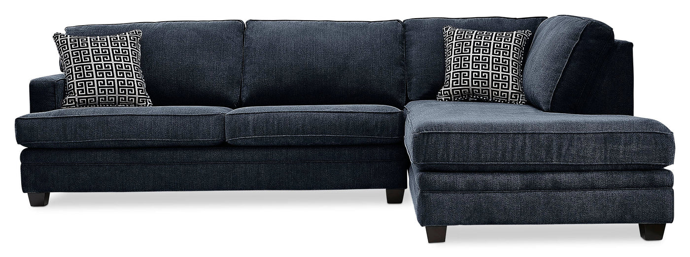 Anatasia 2-Piece Sectional with Right-Facing Chaise - Navy