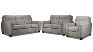 Athabasca Sofa, Loveseat and Chair Set - Grey