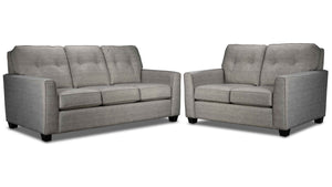 Athabasca Sofa and Loveseat Set - Grey