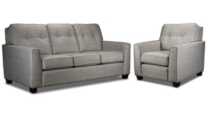 Athabasca Sofa and Chair Set - Grey