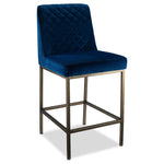 Leighland Bar Stool - Bronze Navy Blue Velvet