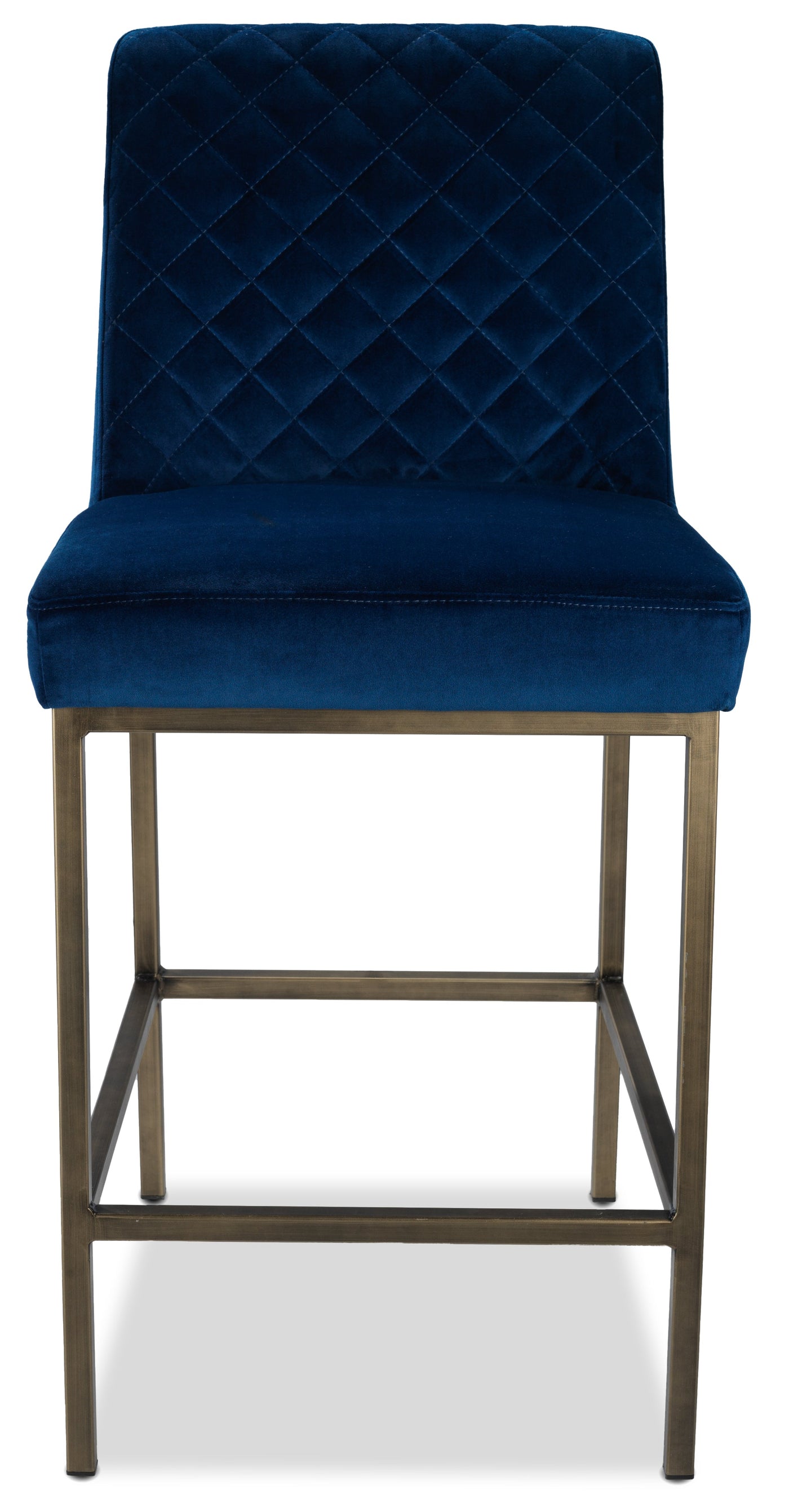 Leighland Bar Stool - Bronze Navy Blue Velvet