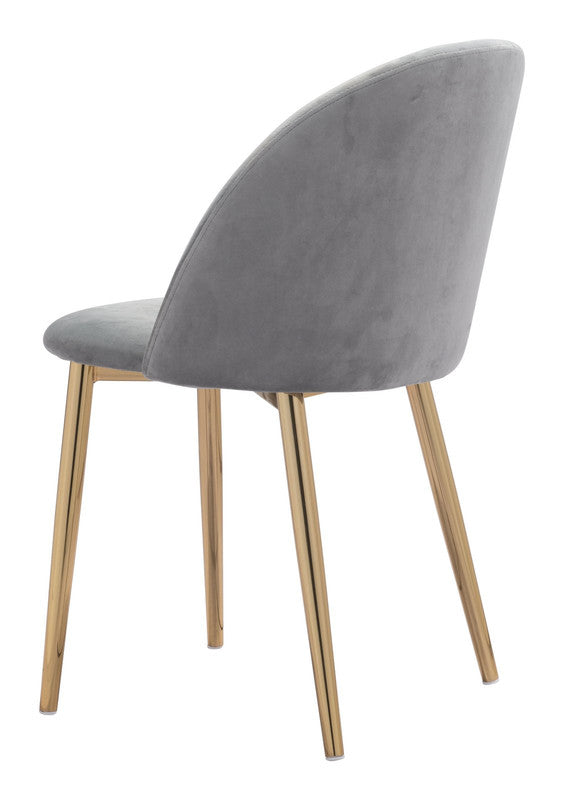 Nezh Elegant Dining Chair - Grey/Gold - Set of 2