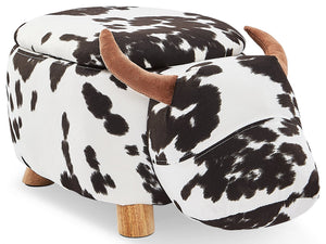 Cow Storage Ottoman - Black and White