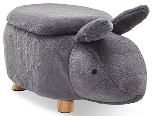 Tabouret de rangement lapin - gris foncé