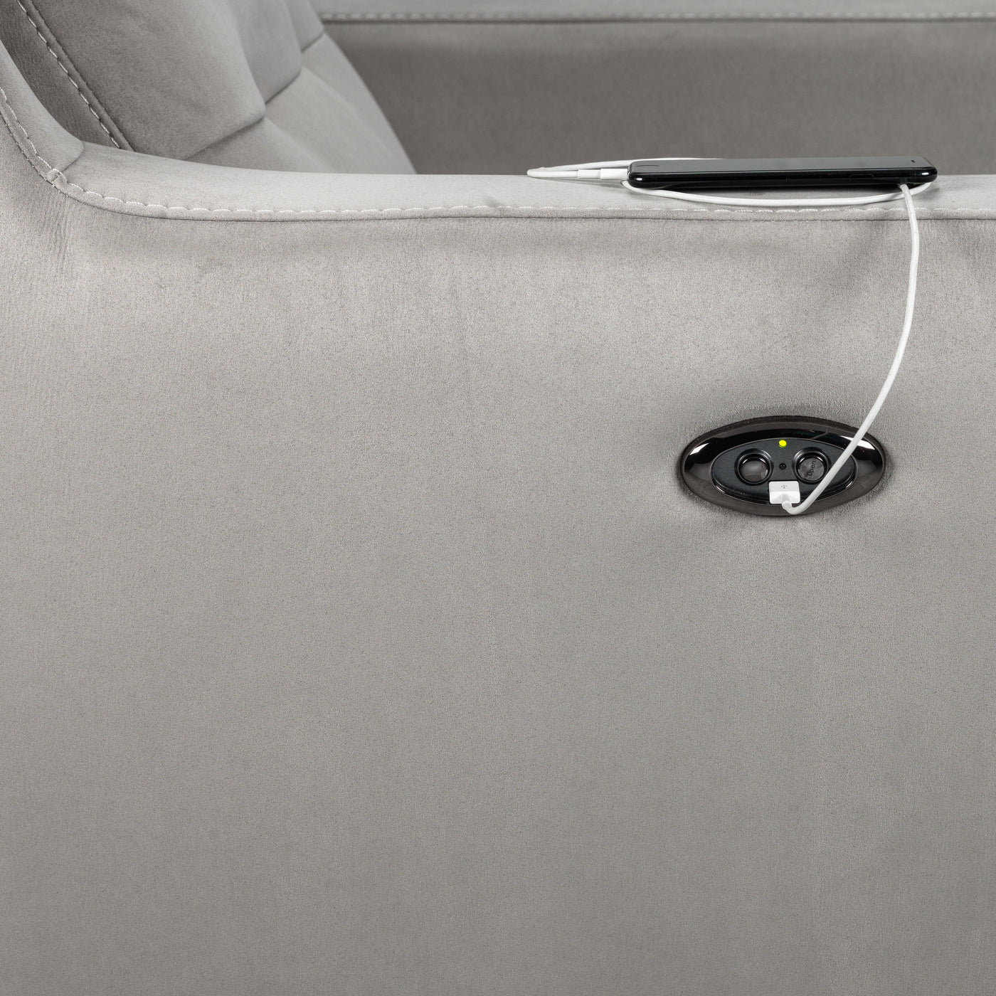 Lucas Power Reclining Sofa - Silver Grey