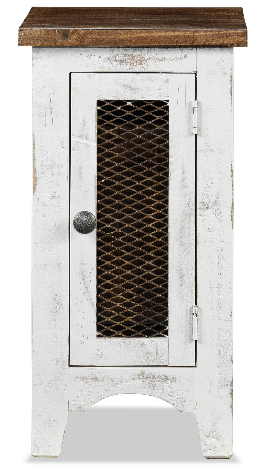 Pueblo Chairside Table - Weathered White