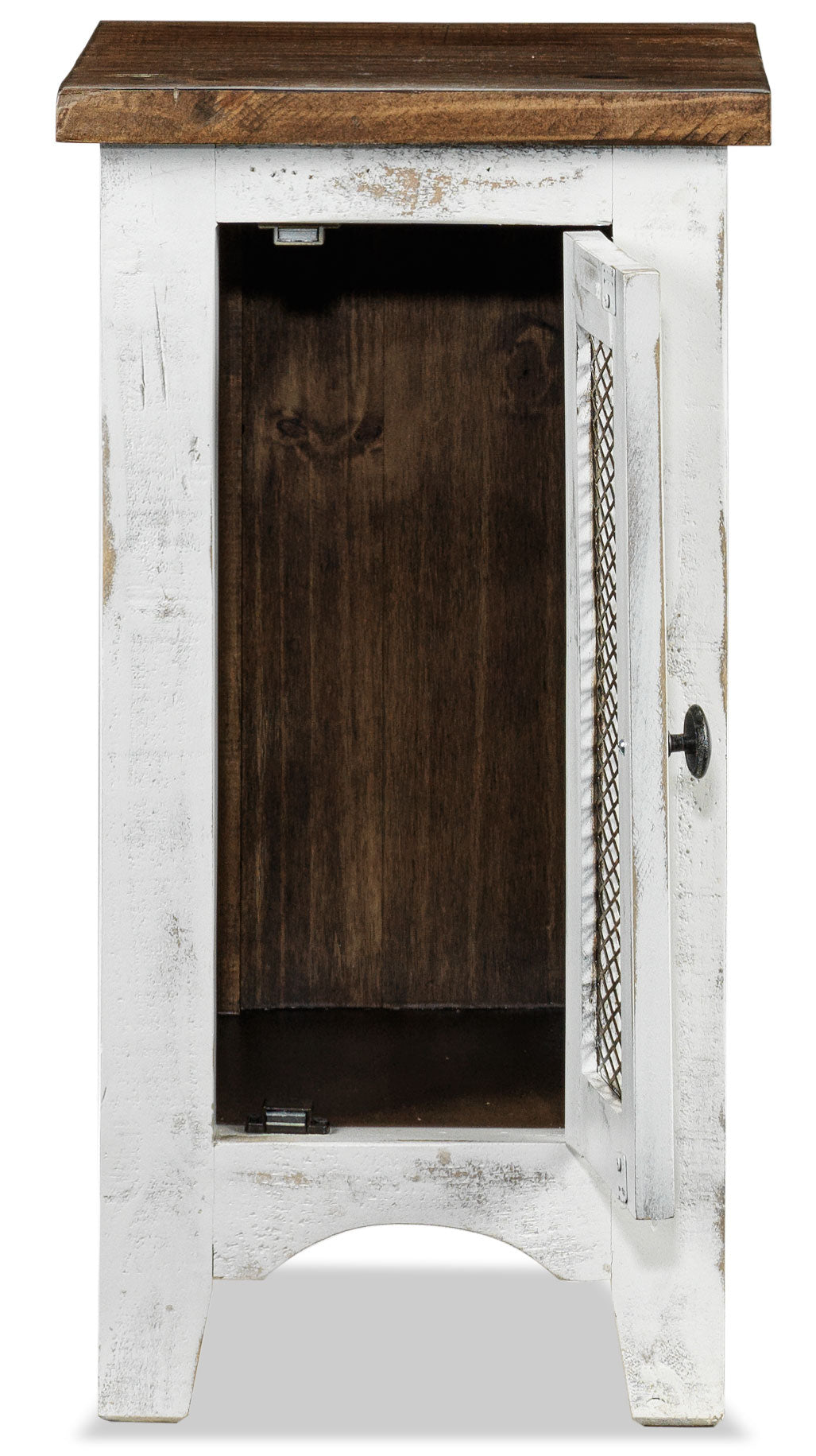 Pueblo Chairside Table - Weathered White