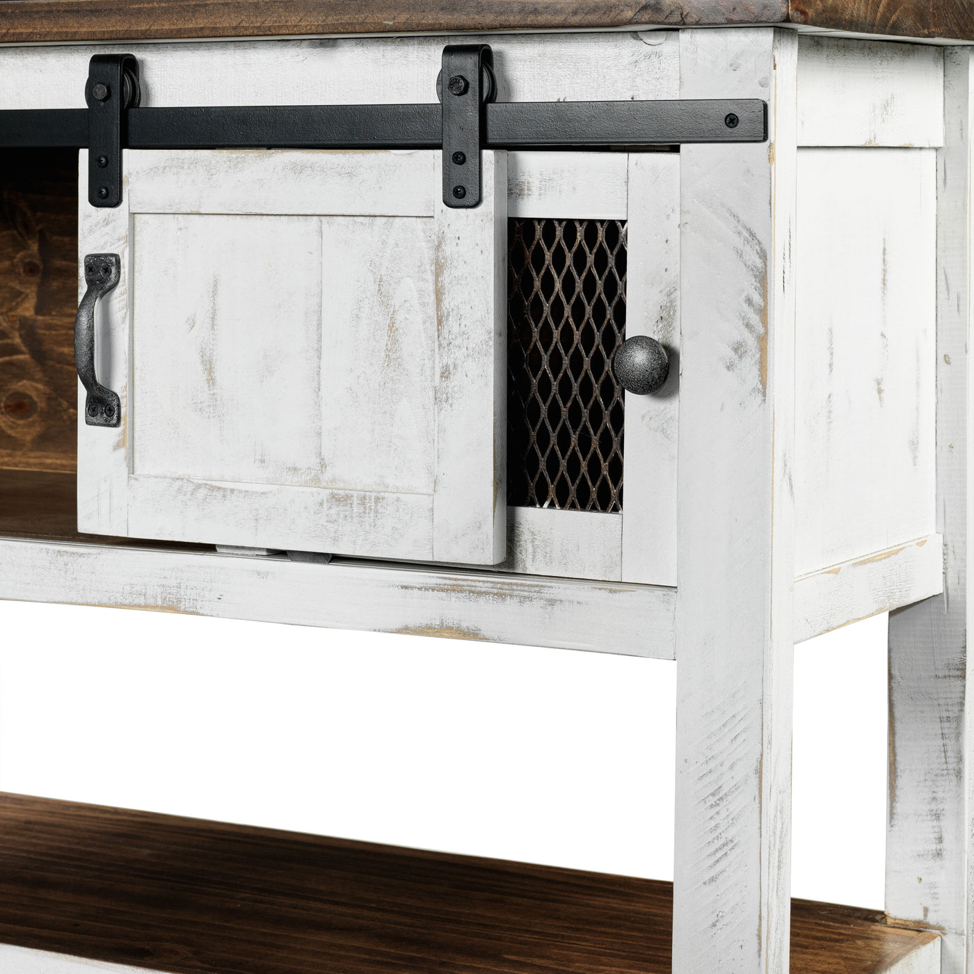 Pueblo Sofa Table - Weathered White