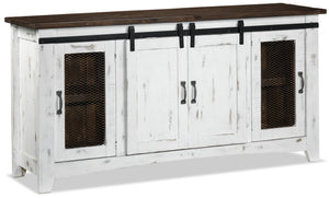 Pueblo 60" TV Stand - Weathered White