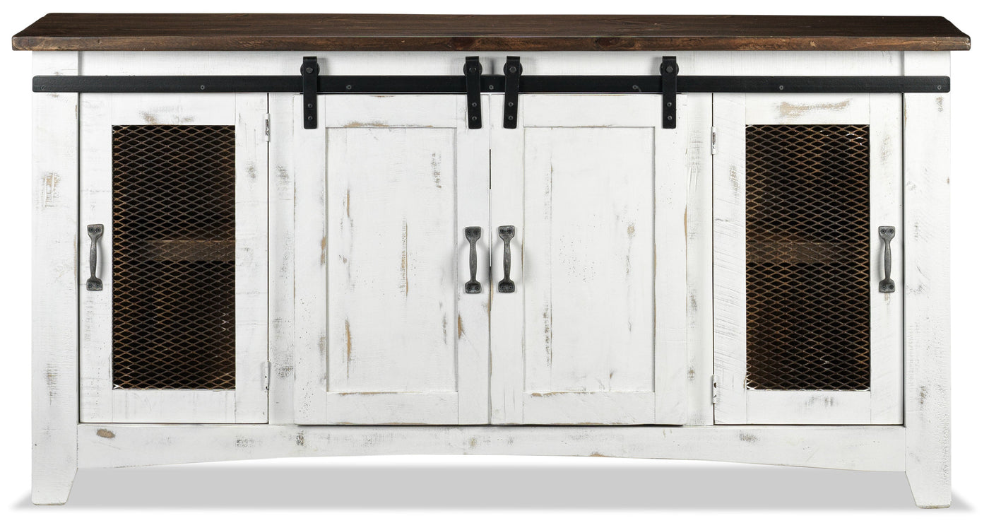 Pueblo 80" TV Stand - Weathered White