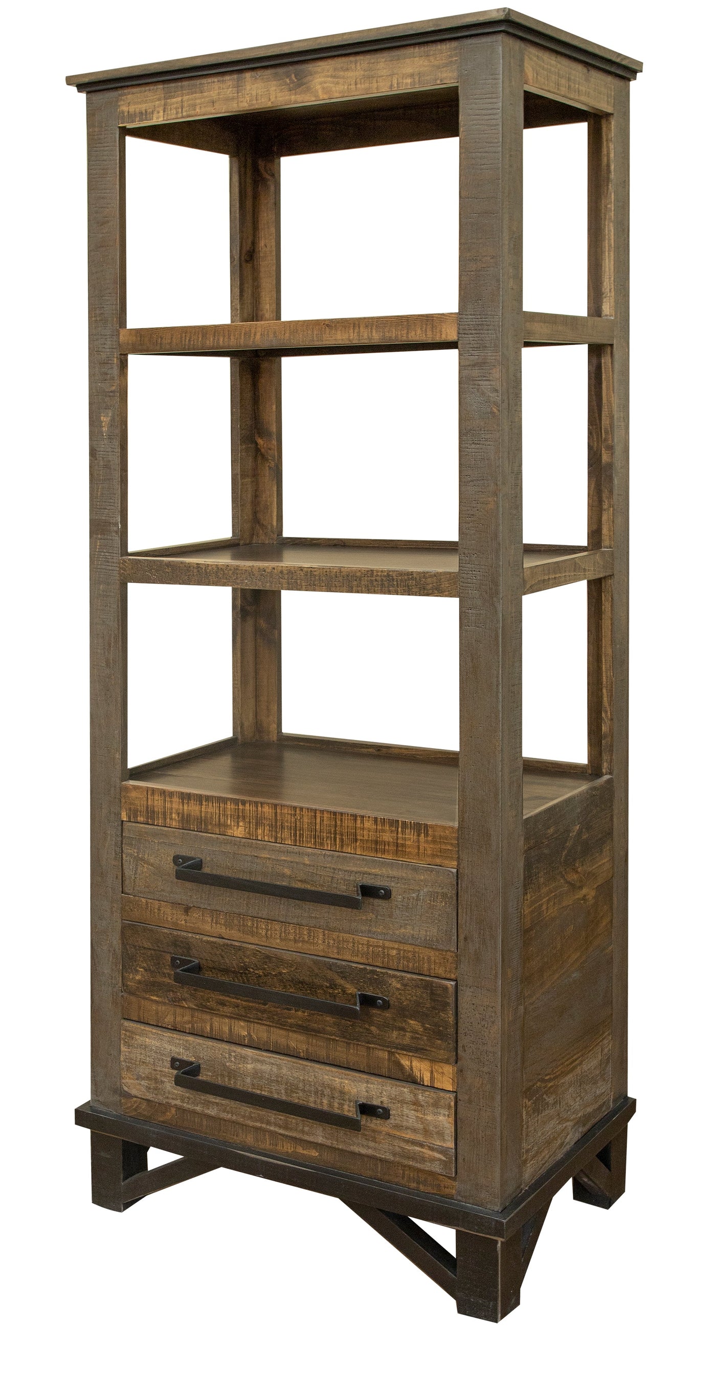Baron 4-Piece Entertainment Wall Unit - Barnwood