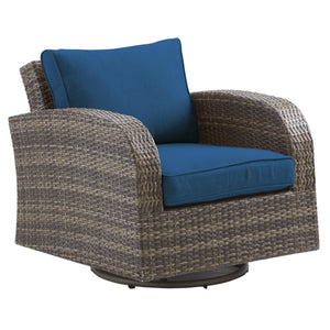 Marco Fauteuil pivotant de jardin - bleu