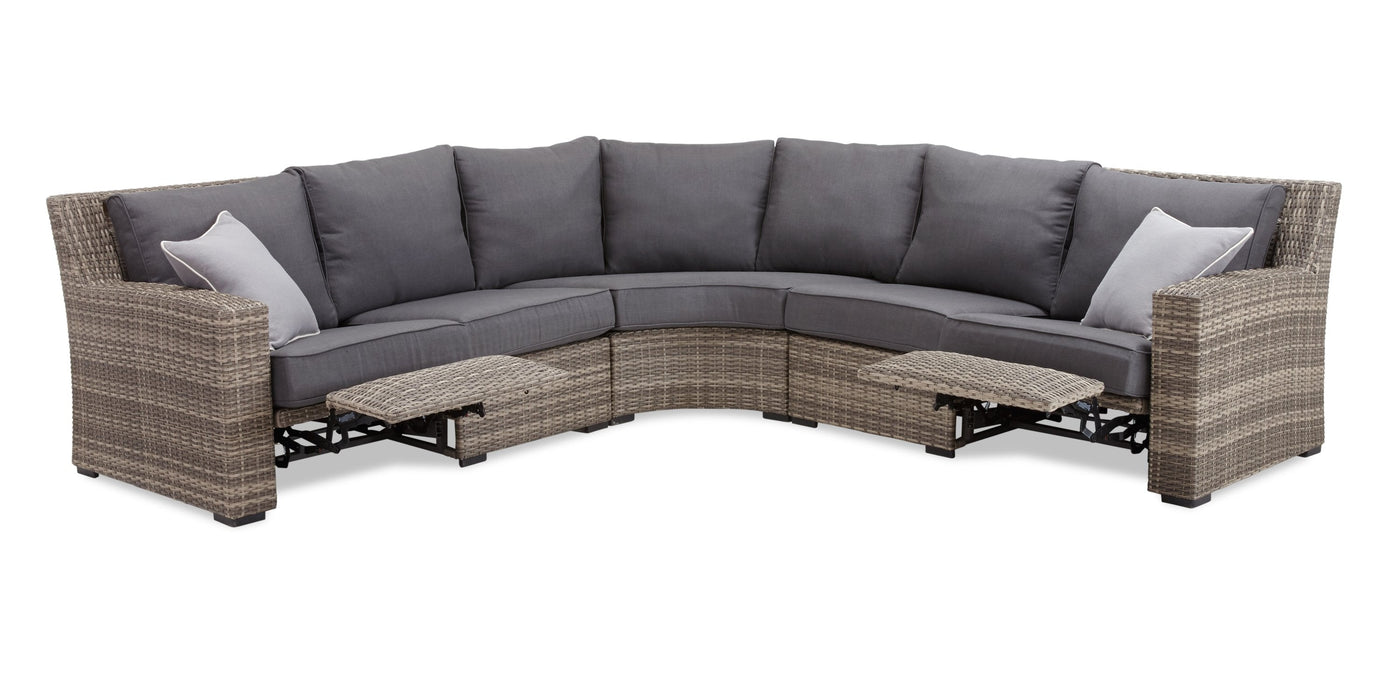 Le Mans 3-Piece Outdoor Reclining Sectional - Grey