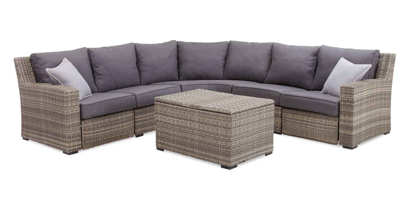 Le Mans 3-Piece Outdoor Reclining Sectional - Grey